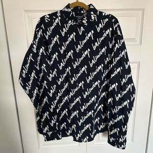 Balenciaga New Scribble Poplin Button Down